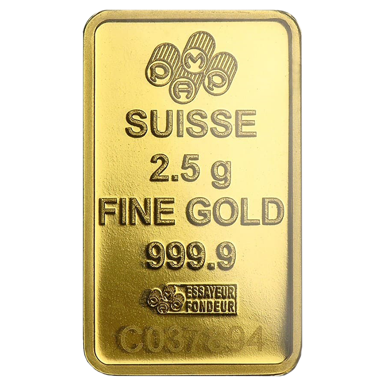 2.5 gram Gold Bar- PAMP Suisse Lady Fortuna (w Assay) - TRB Bullion ...