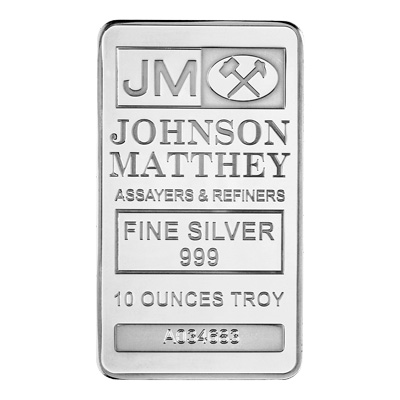 10 Oz Johnson Matthey Silver Bar - TRB Bullion