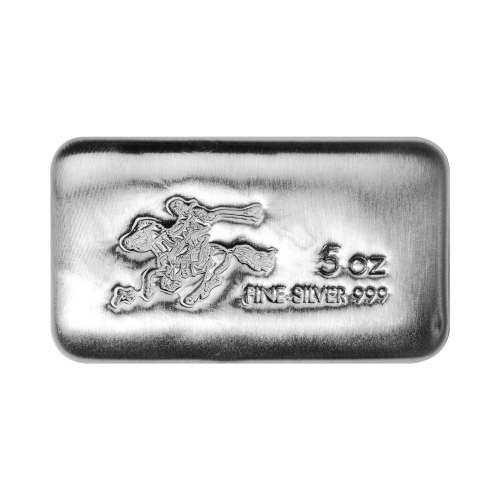 New 5 Oz Pony Express Cast Silver Bar Silvertowne Mint Trb Bullion