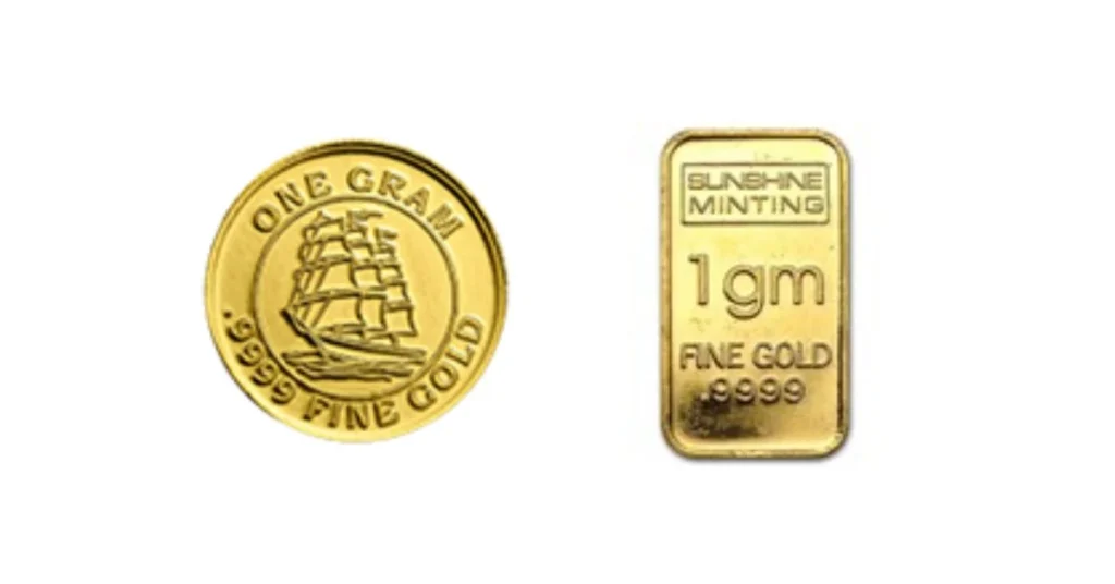 One gram gold bullion