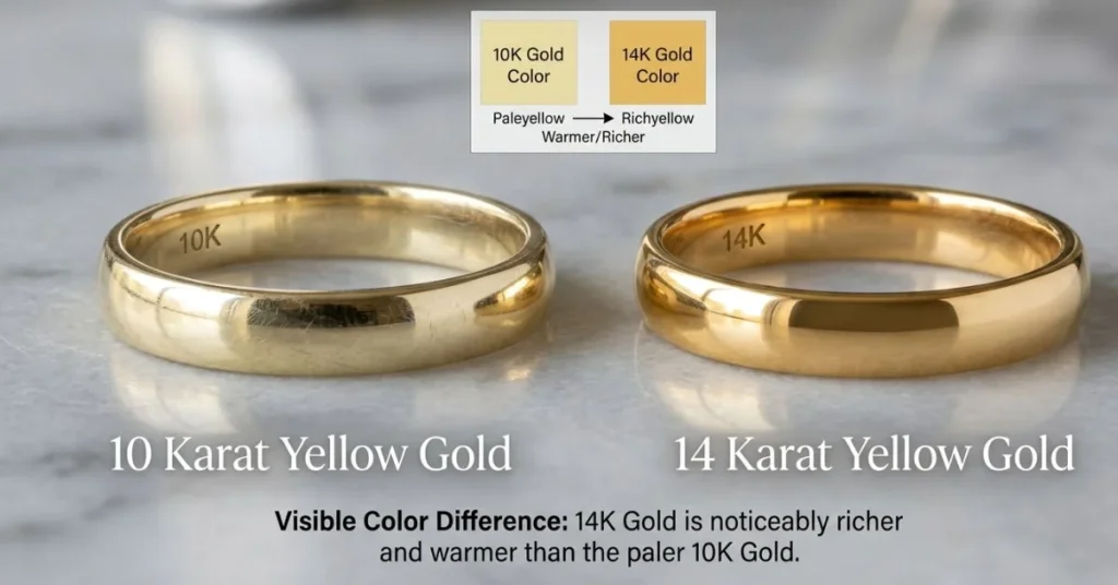 10 karat versus 14 karat gold