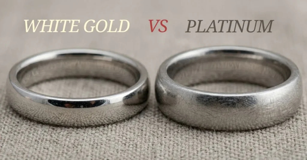 Gold platinum comparison ring