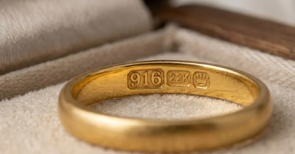 916 gold hallmark stamp