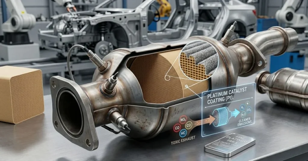 Platinum catalyst automotive converter