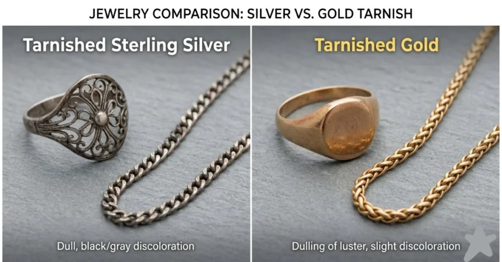 Silver versus gold tarnish