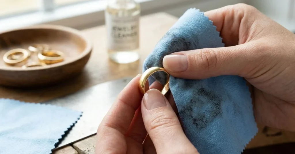 Cleaning gold jewelry cloth