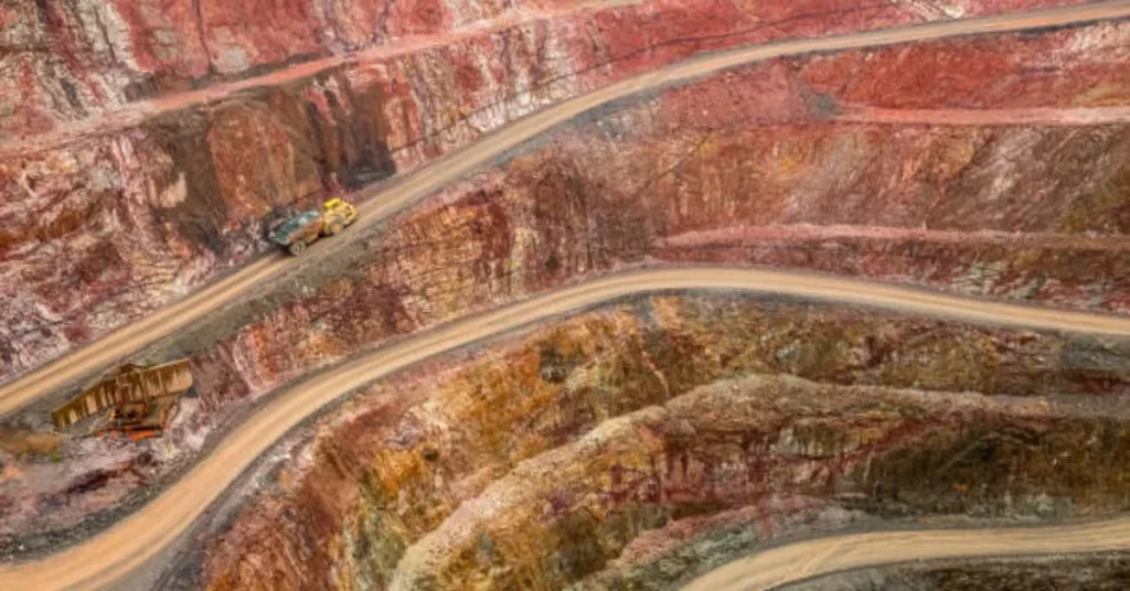 Industrial gold mine excavation