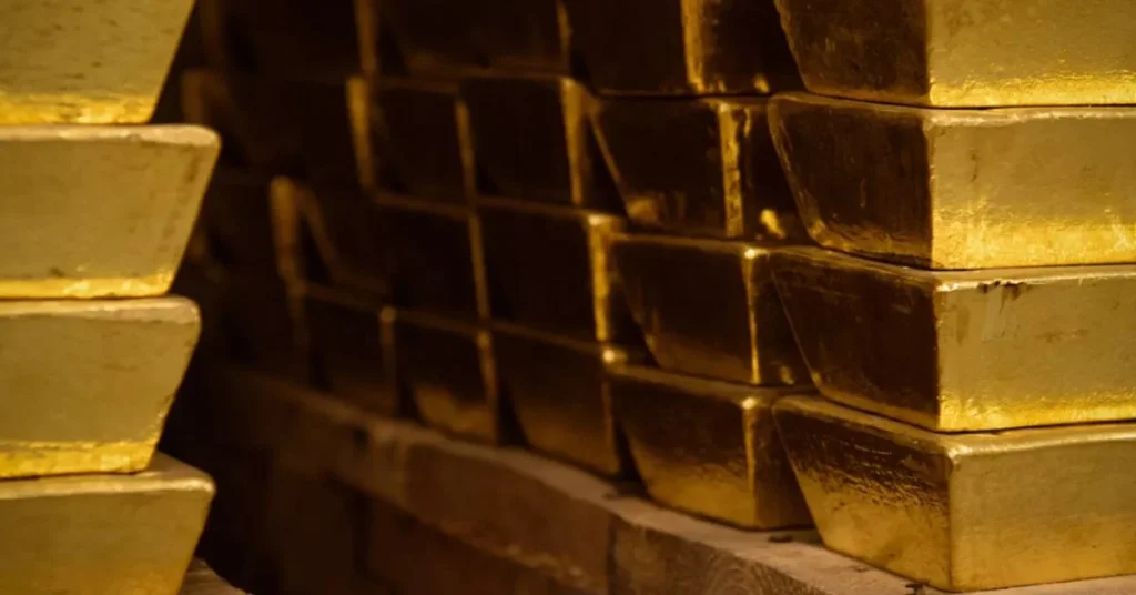 stacked bullion vault bars
