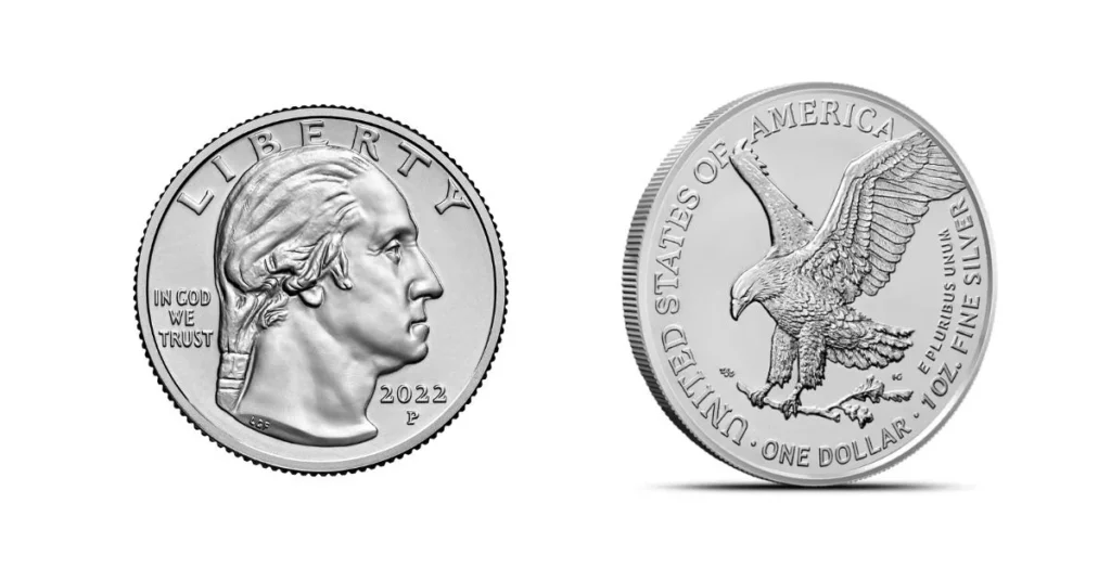 Silver coin size comparison