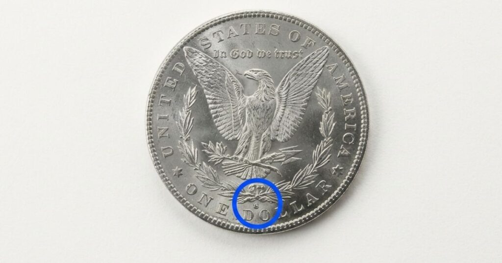 Morgan dollar mint mark location