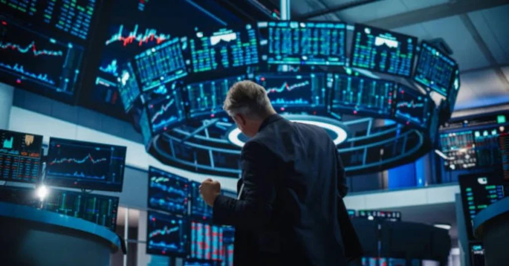 Commodities trading market floor