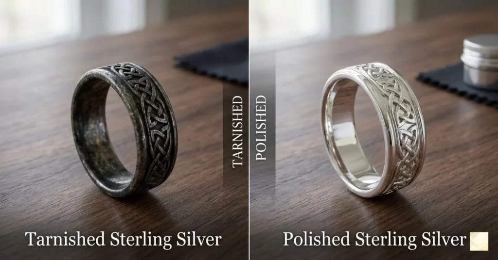 Tarnished versus polished silver