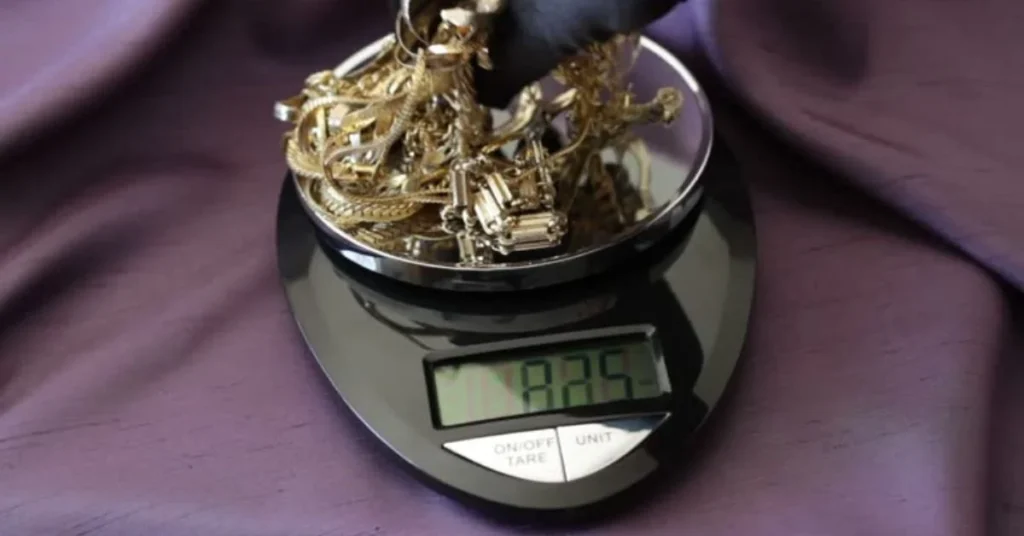 weighing scrap gold jewelry