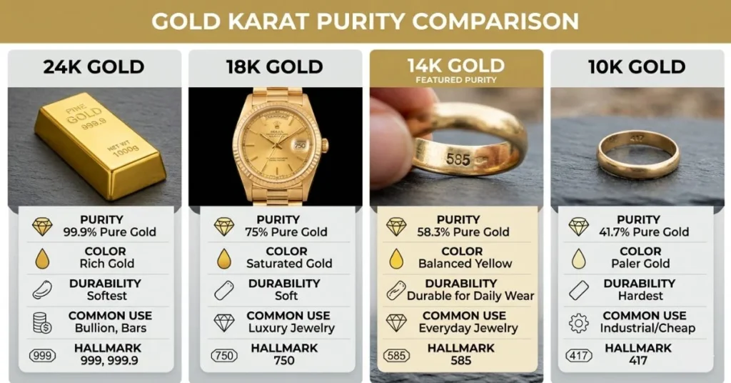 Gold karat purity chart