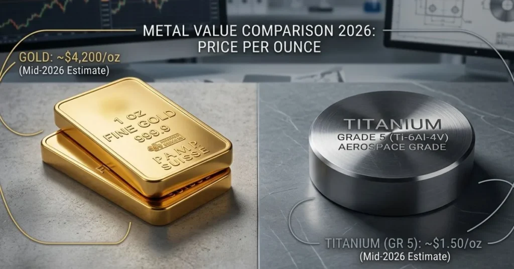 is titanium more expensive than gold