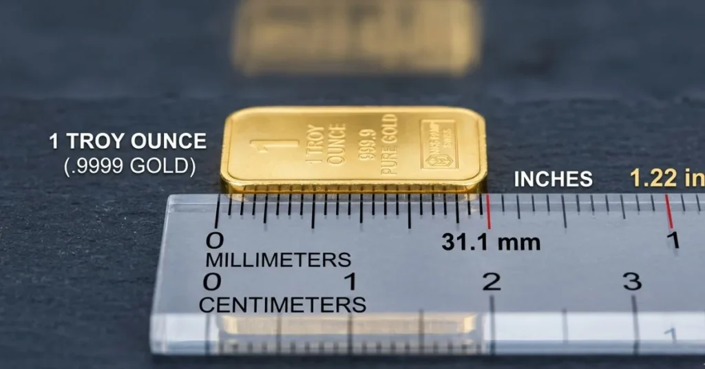 Troy ounce gold bar