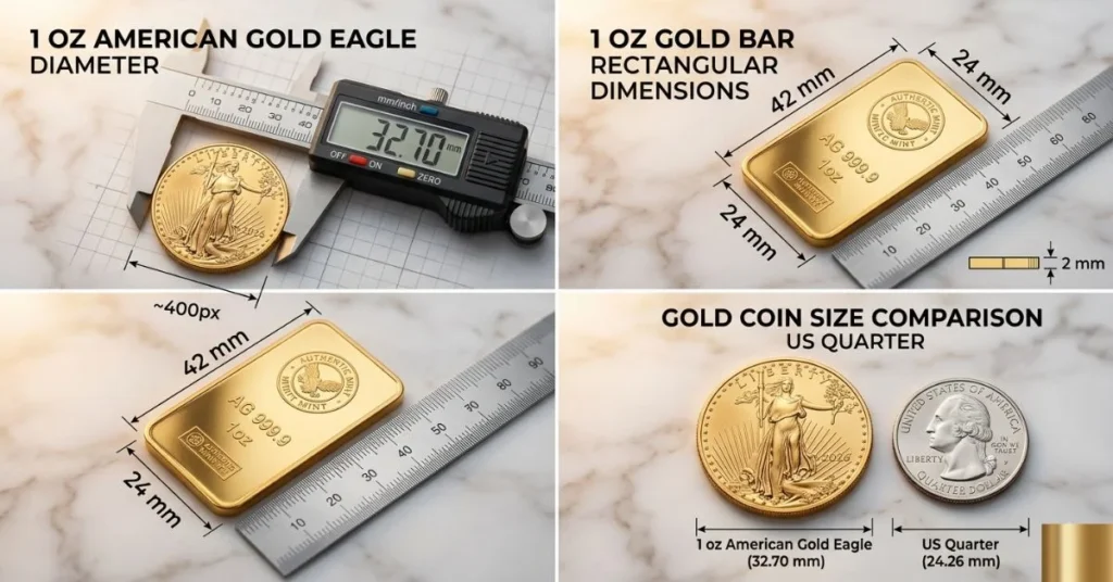 1 oz gold dimensions