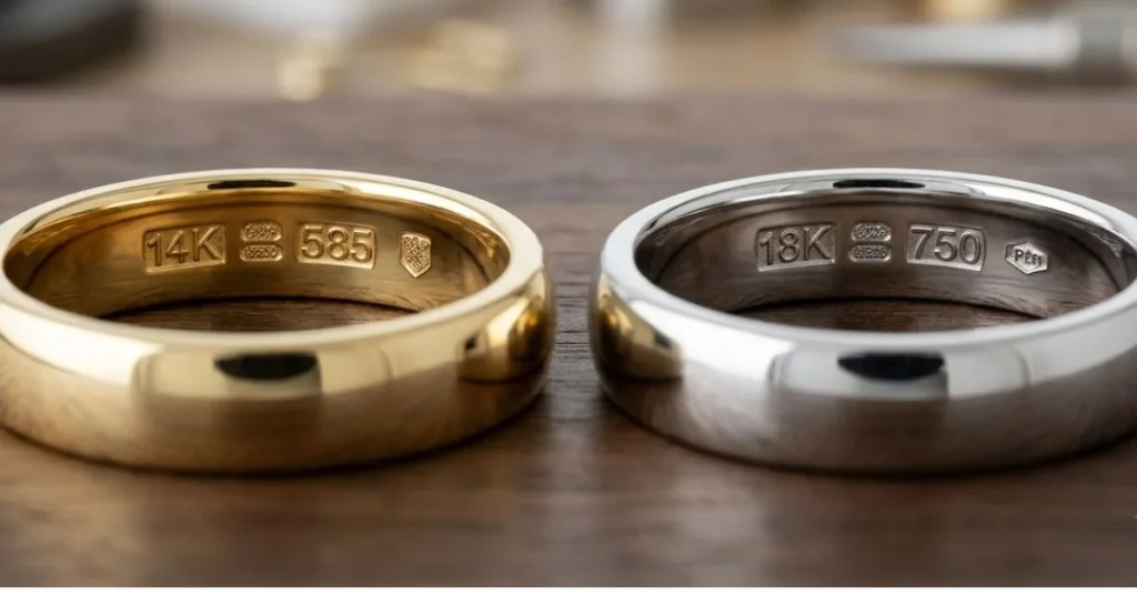 Gold karat hallmark stamps